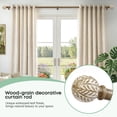 thumbnail image 6 of NewBuros Weathered Wood Wood Curtain Rod for Windows, 1" Diameter Heavy-Duty Wooden Curtain Pole Set, Adjustable Length 32 to 120 Inch with Decorative Leaf Finial., 6 of 9