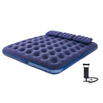 Honeydrill Inflatable Camping Mattress Flocking Air Bed with Pump, King