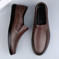 thumbnail image 5 of Men's Casual Loafers Slip On Leather Shoes Comfortable Lightweight Driving Shoes Male Moccasins Classic Penny Loafer Flats Boat Shoes Outdoor Walking Shoes, 5 of 11