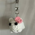 thumbnail image 3 of Hand Knitted Hamster Keychain Cute Plush Bag Charm and Key Gift for Friends, 3 of 6
