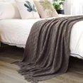 thumbnail image 3 of Throw Blankets for Couch, Off Lightweight Decorative Blankets and Throws, Boho Warm Knit Blanket for Men and Women 127*180cm, 3 of 5