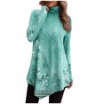 thumbnail image 2 of DPTALR Women Temperament Solid Color Long Sleeved Round Neck Irregular Long Sleeved T-shirt, 2 of 5