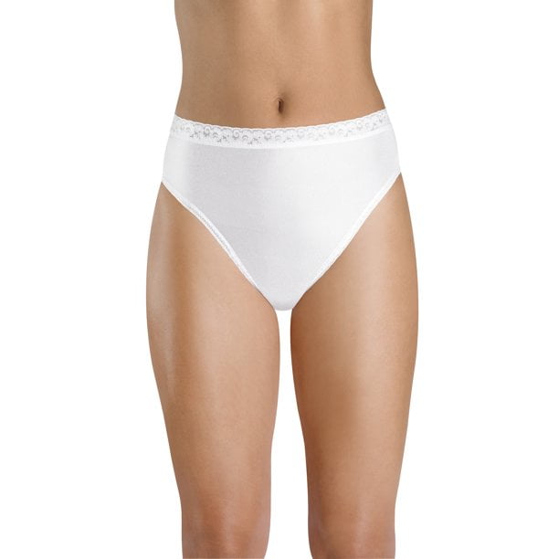 Hanes Women's Nylon Hi-Cut Panties, 6-Pack 