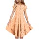 thumbnail image 1 of Vestido de verano para niña, de poliéster, con mangas cortas y cuello redondo, estampado de corazón, bolsillos en la cintura y capas., 1 of 5