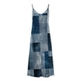 thumbnail image 5 of WCMZJ Women Floral Spaghetti Strap Sundress Casual Summer Long Maxi Dress Vneck Boho Dresses Trendy Beach Clothes 2024 Navy XL, 5 of 5