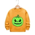 thumbnail image 3 of WOYY Halloween Boys Pumpkin Sweatshirt Glow In the Dark Crew Neck Pullover Top, Size 1-10, 3 of 3