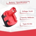 thumbnail image 2 of 2 Packs 14.4V 4.6Ah BAT140 Ni-MH para Batería Bosch 14.4V BAT038 BAT040 BAT041 Compatible con Herramientas Eléctricas Inalámbricas Bosch, 2 of 6
