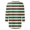 thumbnail image 5 of Trendfront Womens Crew Neck 3/4 Sleeve Tops Casual Classic Stripe Graphic Pattern Printed Tees Minimalist Everyday Apparel Style T-Shirts, 5 of 5