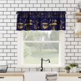 thumbnail image 2 of Vintage Mushroom Valances Curtain for Window,Boho Style Mystical Sun Moon Print Rod Pocket Window Curtains for Living Room Bedroom Kitchen Café,1 Panel, 54" W x 18" L, 2 of 6