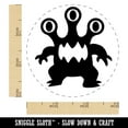 thumbnail image 2 of Three Eyed Alien Monster Self-Inking Rubber Stamp Ink Stamper - Yellow Ink - Small 3/4 Inch, 2 of 7