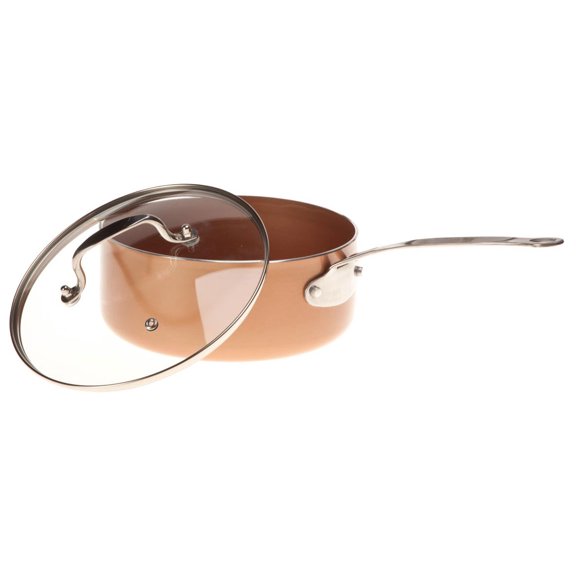 Ceramic Non-Stick Sauce Pan with Lid, 3 Qt