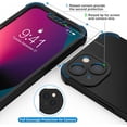 thumbnail image 4 of TEMOGU-for iPhone 13 Case with [2 Tempered Glass Screen Protector] [Camera Protection] Shockproof Soft Silicone Back and Hard PC Protective Bumper Cover for iPhone 13 Phone case (2021)-Black, 4 of 4