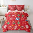 thumbnail image 1 of YST Red Xmas Theme 7-Piece Comforter Set, Queen Size, Christmas Theme, Santa Claus, Snowflakes, 1 of 4