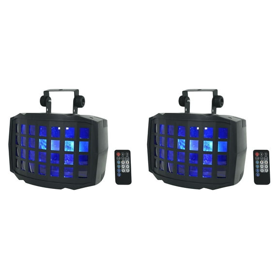 2) Rockville BD20 Battery Powered Wireless DMX DJ Party Dance Floor Derby Lights