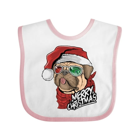 

Inktastic Merry Christmas Pug Gift Baby Boy or Baby Girl Bib