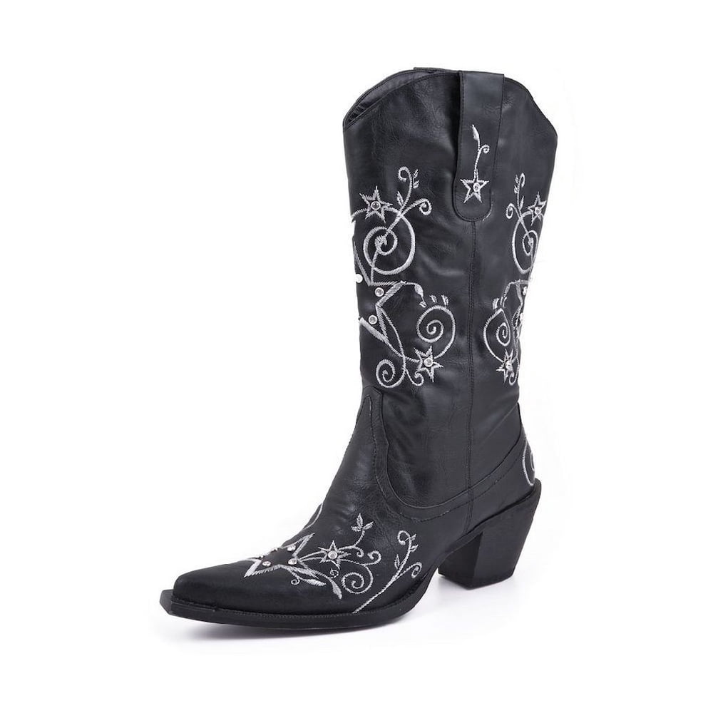Roper Roper Western Boots Womens Stud Scroll Black 0902115560541