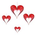 thumbnail image 4 of GOOHOCHY Juego de 4 adornos colgantes en forma de corazón, papel tridimensional, para San Valentín o bodas (rojo)., 4 of 8