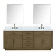 thumbnail image 2 of Abbey 84" W Grey Oak Double Vanity, Carrara Marble, Faucet and 36" Mirrors, 2 of 3