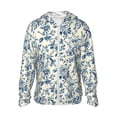 thumbnail image 1 of Fotbe Vintage Blue Floral Chaqueta con Protección Solar UPF 50+ para Hombre y Mujer, Camisa con Capucha y Bolsillos-Medium, 1 of 7