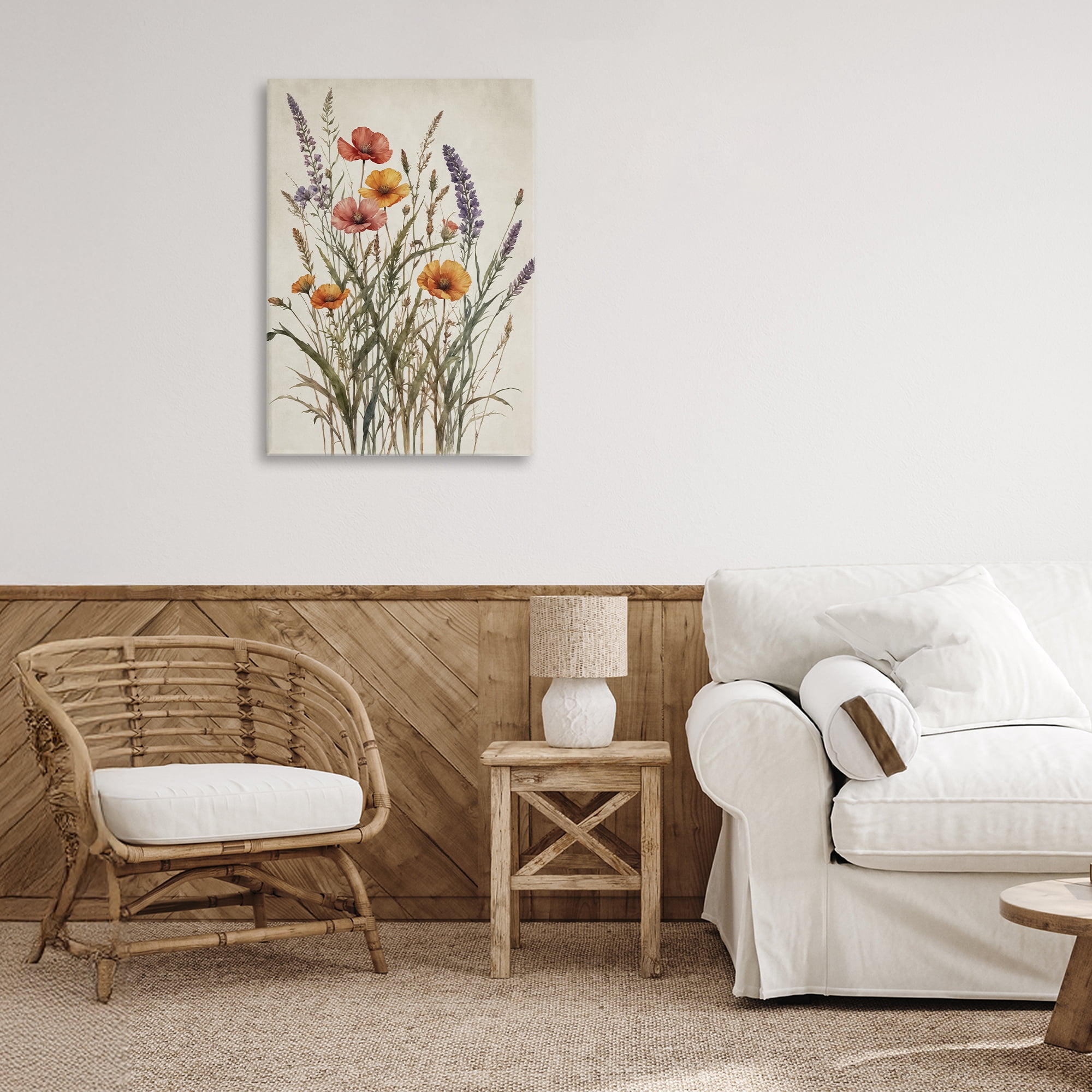 Stupell Industries Vintage Collection of Meadow Botanicals Canvas Wall Art, design by Nataly White