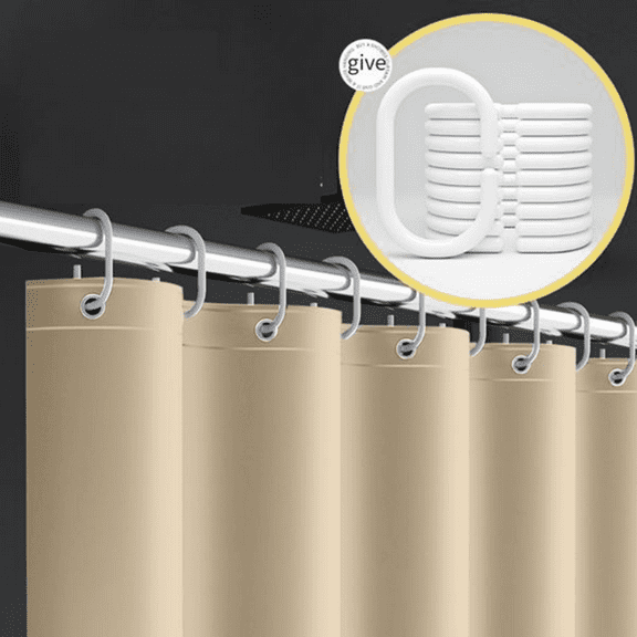Bxaolu Bathroom Shower Curtain Waterproof Plastic Shower Curtain Premium Polyester Shower Liner with Rust Proof Grommets and 12 Hooks, Bathroom Accessories 71" x 71", Beige