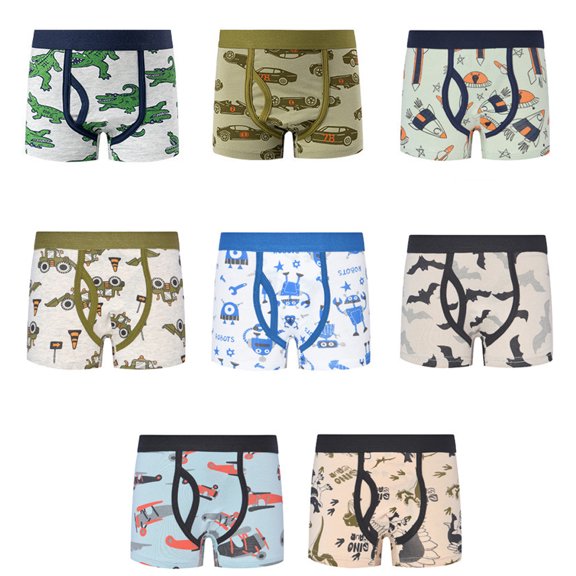 LYMAYTER 2-12T Kids Baby Boys Boxer Underwear Soft Cotton Briefs Comfortable Dinosaurs Four Corners Shorts Teenagers the Four Seasons Underpants 5-Pack