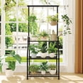 thumbnail image 3 of Soporte para plantas Simple Trending de metal negro de 3 niveles, 3 of 6