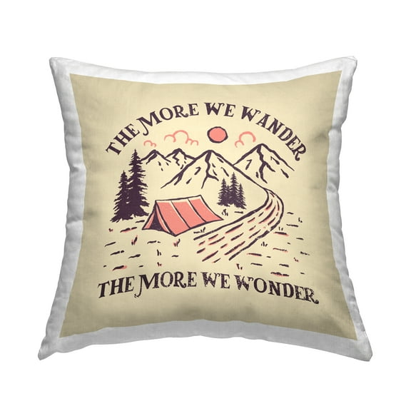 Stupell Industries Wander & Wonder Phrase Decorative Printed Throw Pillow Design by Ahmed Sameh Hussein.