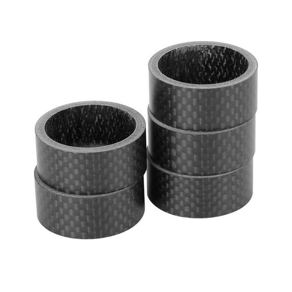 5pcs Headset Spacer Matte Black Carbon Fiber Handlebar Stem Spacers Fit 1 1/8 Inch Stem for Bikes Bicycle Cycling 15mm