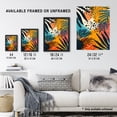 thumbnail image 3 of Artery8 Plant Leaves Blue Orange Pink Abstract Design For Living Room Artwork Framed Wall Art Print A4, 3 of 5