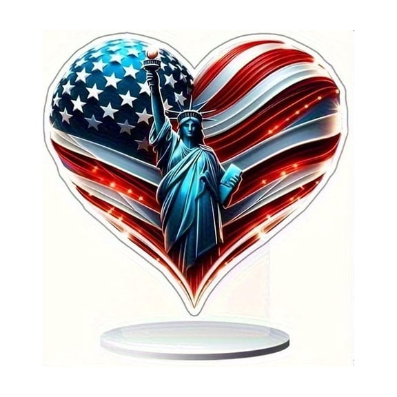 Memorial Day Saving!4th of July Decorations, Independence Day Flag Decorative Acrylic Flat Art Piece