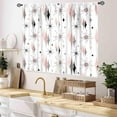 thumbnail image 2 of Mid Century Modern Curtains, Pink Gray Geometric Atomic Abstract Pattern Retro Style Window Drapery for Bedroom Living Room Kitchen Bathroom 53"W x 63"L (Pack of 2), 2 of 6