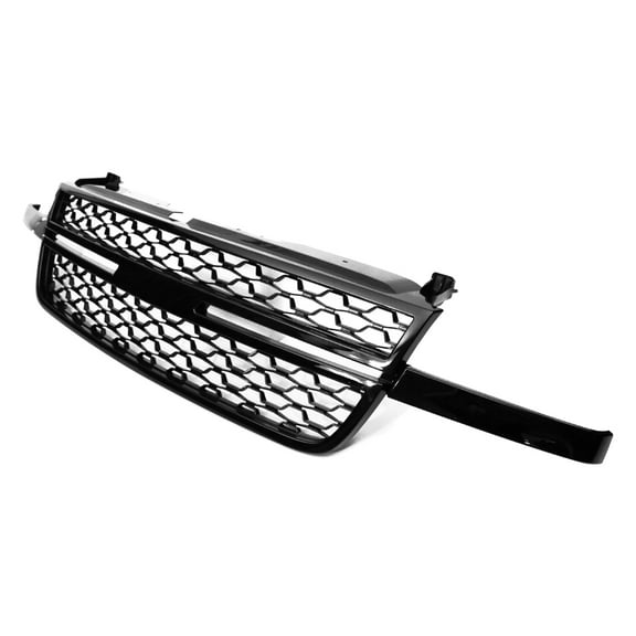 Ikon Motorsports Front Bumper Hood Grille Fits 05-07 Chevy Silverado 1500 2500HD 3500 Gloss Black