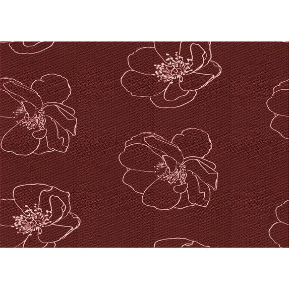 Ahgly Company Indoor Rectangle Patterned FireBrick Red Area Rugs, 8' x 12'