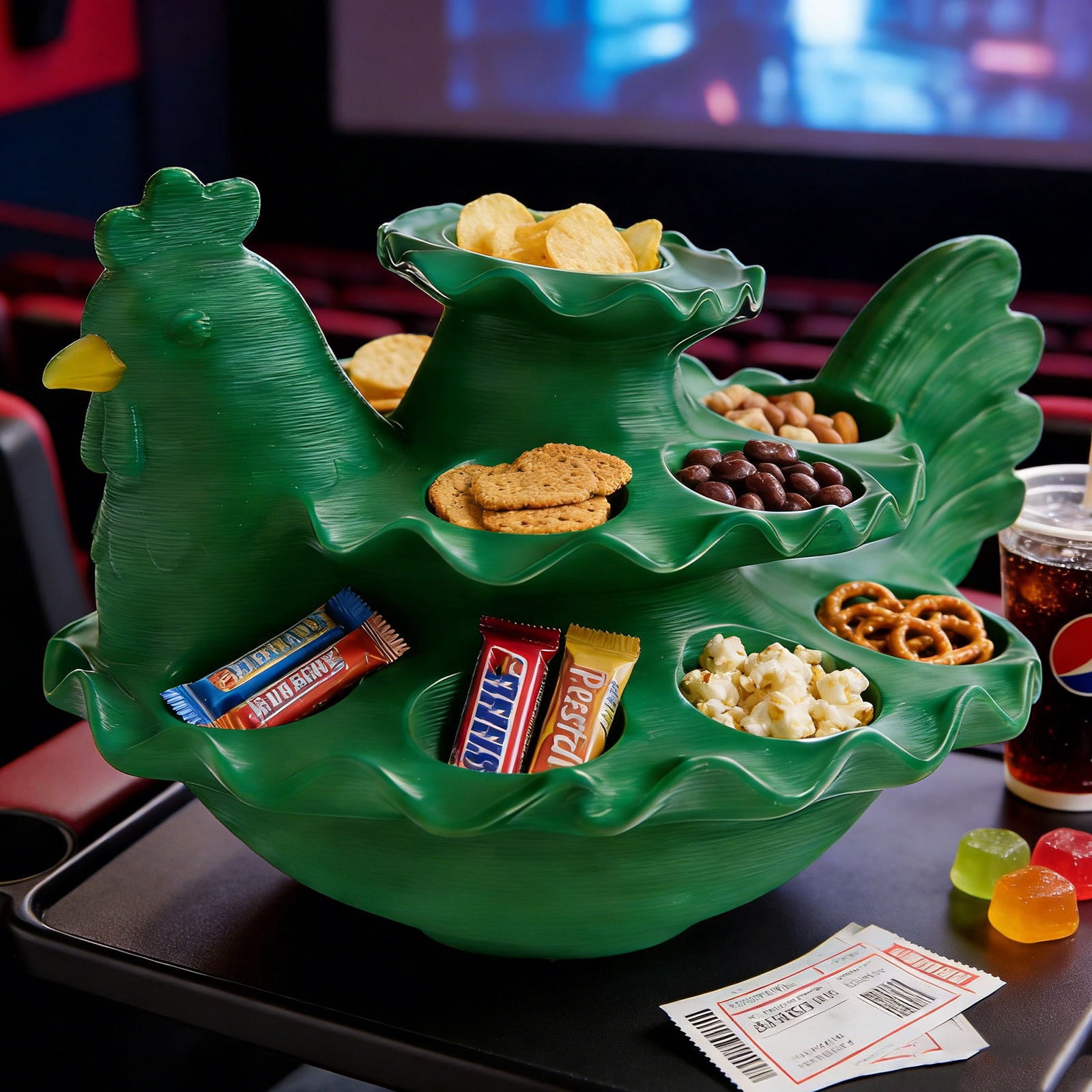 FYHALE Deviled Egg Easter Chicken Decorations, Plastic Easter Chicken Deviled Egg Platter, Reusable Holiday Deviled Oval Tray, Deviled Egg Containers Holder, Green Chicken Shaped Eggs Holder