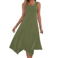 thumbnail image 2 of Pantalones Cortos para Vestidos Bajos Mujeres sin Mangas Cuello Redondo Cordón Ruffle A-Line Mini Vestido Poliéster, Vestido Casual para Citas Y Fiesta, 2 of 9