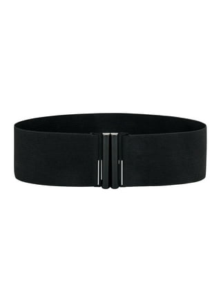 HGYCPP Women's Waist Belts Plus Size Dresses leather Elastic Stretch Cinch  Belt with Fashion Metal Interlock Belt Buckle