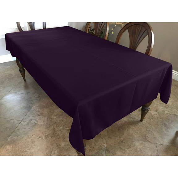 Polyester Poplin Gaberdine Durable Tablecloth Solid Plum