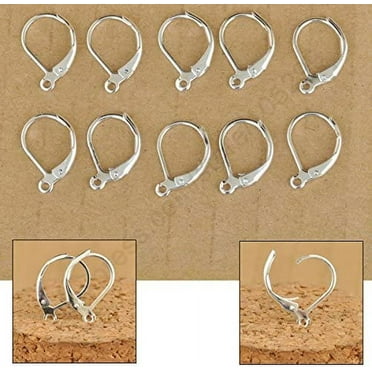 100PCS Making Jewelry Findings Real 925 Sterling Silver Hoop Circle Hook Earring Earwires DIY Jewelry Made Beads