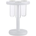 thumbnail image 1 of Florero de 3 tubos de vidrio, soporte de madera, maceta de vidrio de escritorio, decoración de oficina en casa (blanco), 1 of 5