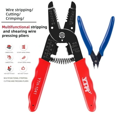 2 Pcs Professional 6.8-inch Wire Stripper Wire Cutters 6-Inch,wire crimping tool Wire Cutter Wire Crimper Cable Stripper 7 in 1 Multi-Tool Wire Stripper Tool Kuaiqu