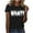Black, variant on Blue Tops Women Plain Short Sleeve Summer Blouses Linen Lightweight Casual Womens Blouse,L