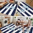 thumbnail image 6 of Navy Blue Stripe Nautical Area Rugs 4x6 for Living Room, Aqua Anchor Summer Coastal Non Slip Washable Rug Runner, Low Pile Indoor Floor Carpet Mat Bathroom Rugs for Bedroom, Kids Room, 6 of 9