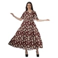 thumbnail image 4 of Moomaya Tunique à Manches Courtes Robes de Cocktail pour Femmes Robe en Coton Slub Imprimée, 4 of 4