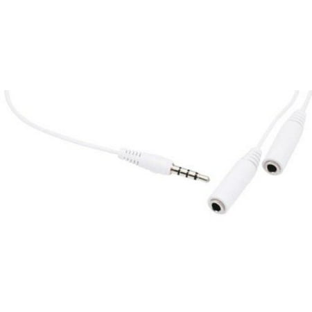 107116 Headphone Splitter with Separate Volume Controls, White, Splits headphone output to two stereo headphones By