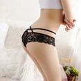 thumbnail image 4 of XFLWAM Women's Sexy Low Rise Lingerie Open Thong Panties G-string Lace Underwear Black M, 4 of 5