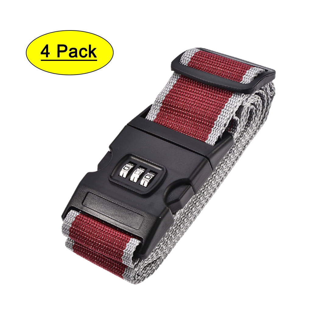 TSA Luggage Strap Approved 3-Dial Combination Lock Adjustable Suitcase Travel Belt Blue & Red 