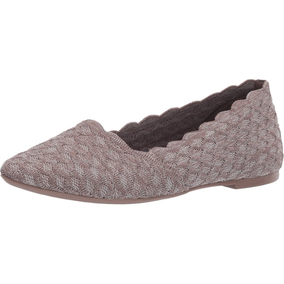 Zapatillas de ballet Skechers Cleo Honeycomb para mujer, color marrón oscuro