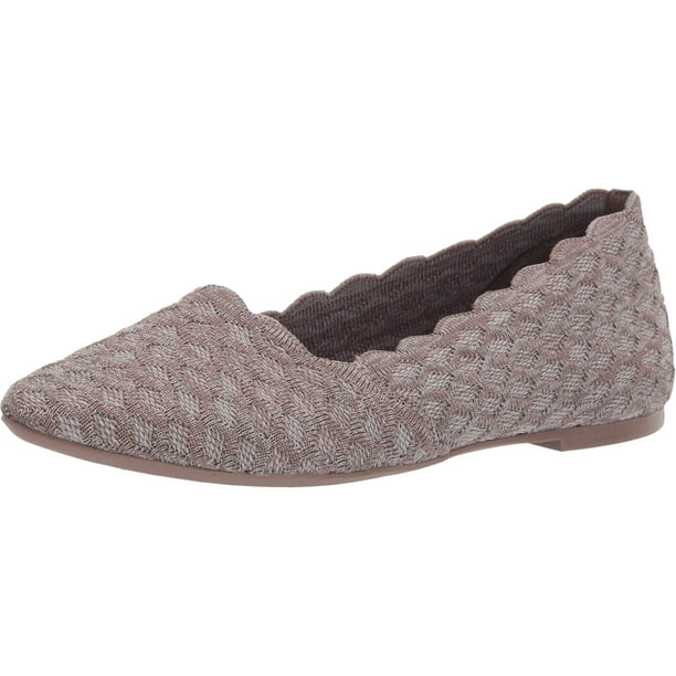 Zapatillas de ballet Skechers Cleo Honeycomb para mujer, color marrón oscuro