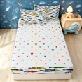thumbnail image 4 of meiyoeat Color Tropical Coral Cartoon Fish Zipper Twin Comforter Sets with Fitted Sheet and 2 Pillowcases for Girls Boys, Coral Sea Wildlife Zipper Bedding Set, Polkadot Reversible, 4 Pieces, 4 of 7
